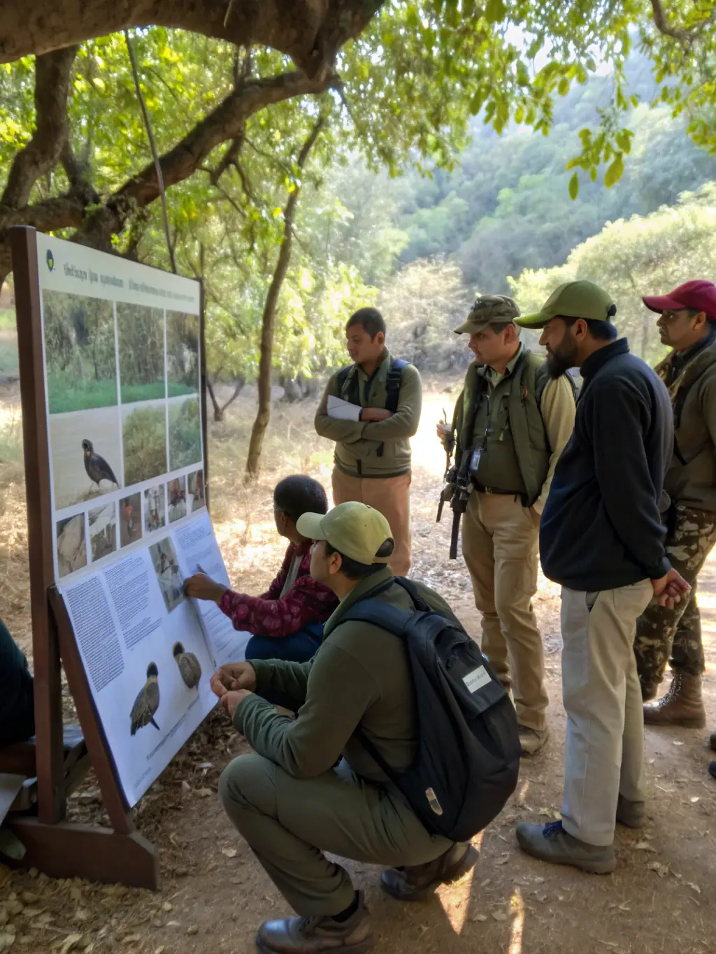 A photograph of ACCA members conducting a training session on responsible hunting practices, with participants learning about safety and ethical considerations.