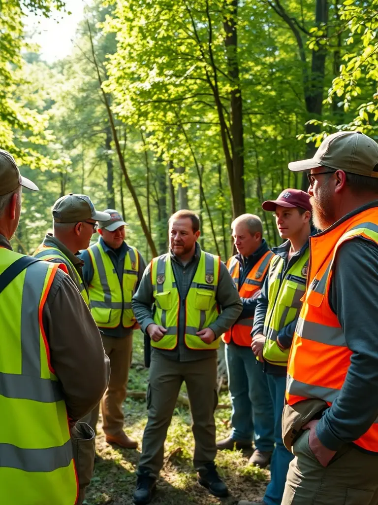 A photograph of ACCA members participating in a hunter safety training course, emphasizing their commitment to responsible hunting practices and community safety.